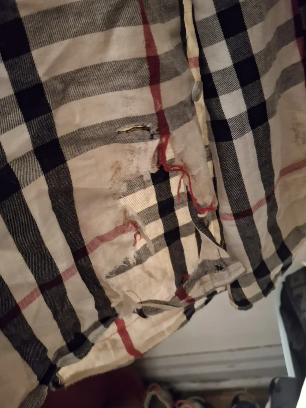 Burberry Men's Classic Beige Check Button-Down Shirt